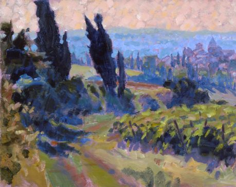 Late Afternoon in the Corbieres (HG358) Oil on Board 12