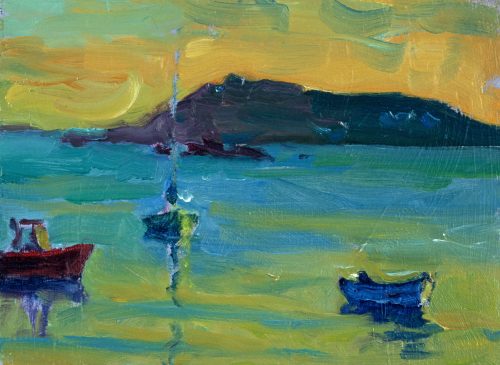Still Evening, Towards Bryher (HG403) Oil on Board 6