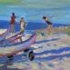 Children on the Beach, Evening (HG404) Oil on Board 6