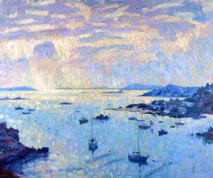 Looking Towards St Agnes from King Charles's Caste, Morning Light (HG415) Oil on Canvas 38