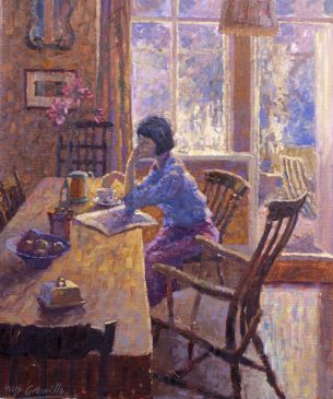 Summer Morning - Kitchen Interior (HG8) Oil on Canvas 20