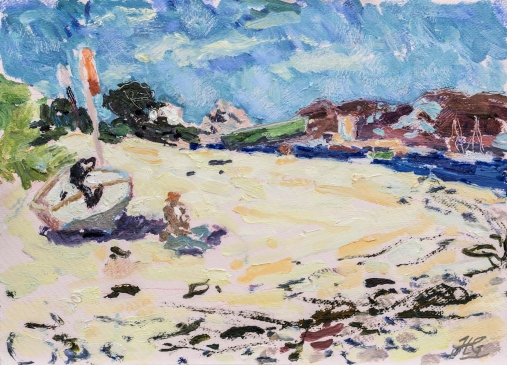 A Quiet Spot, the Bar, Sunday Morning (HG1324) Oil on Board 14
