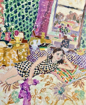 The Chequered Dress (HG1398)  Oil on canvas  46