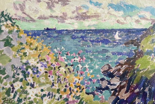 Early Summer in Cornwall  (HG1478).   Oil on Board   15