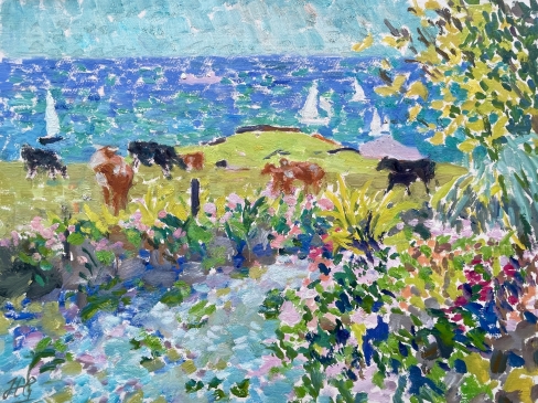 Early Summer on the Lizard (HG1479)  Oil on Board  18.5