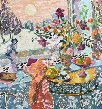 The Window in Winter  (HG1467) Oil on Canvas   36” x 34”