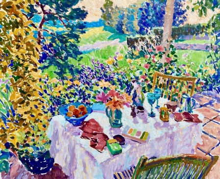 Déjeuner au Jardin (HG1422) Oil on canvas 38