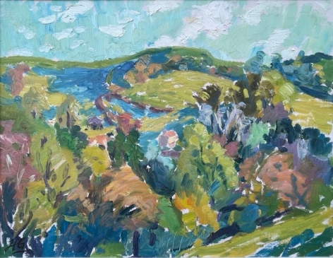 Pitchers Hill in Spring (HG1487) Oil on Canvas