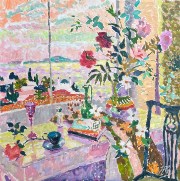 Summer in Greece • Oil on Canvas • 42 x 34 in • #HG1585