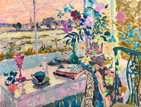 The Estuary - Winter Evening • Oil on Canvas • 32 x 42 in • #HG1559