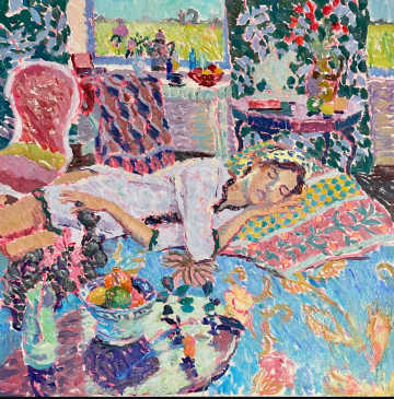 La Rêveuse (HG1612) Oil on Canvas 42x42ins